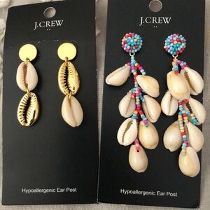 New J Crew Shell Earrings Pierced